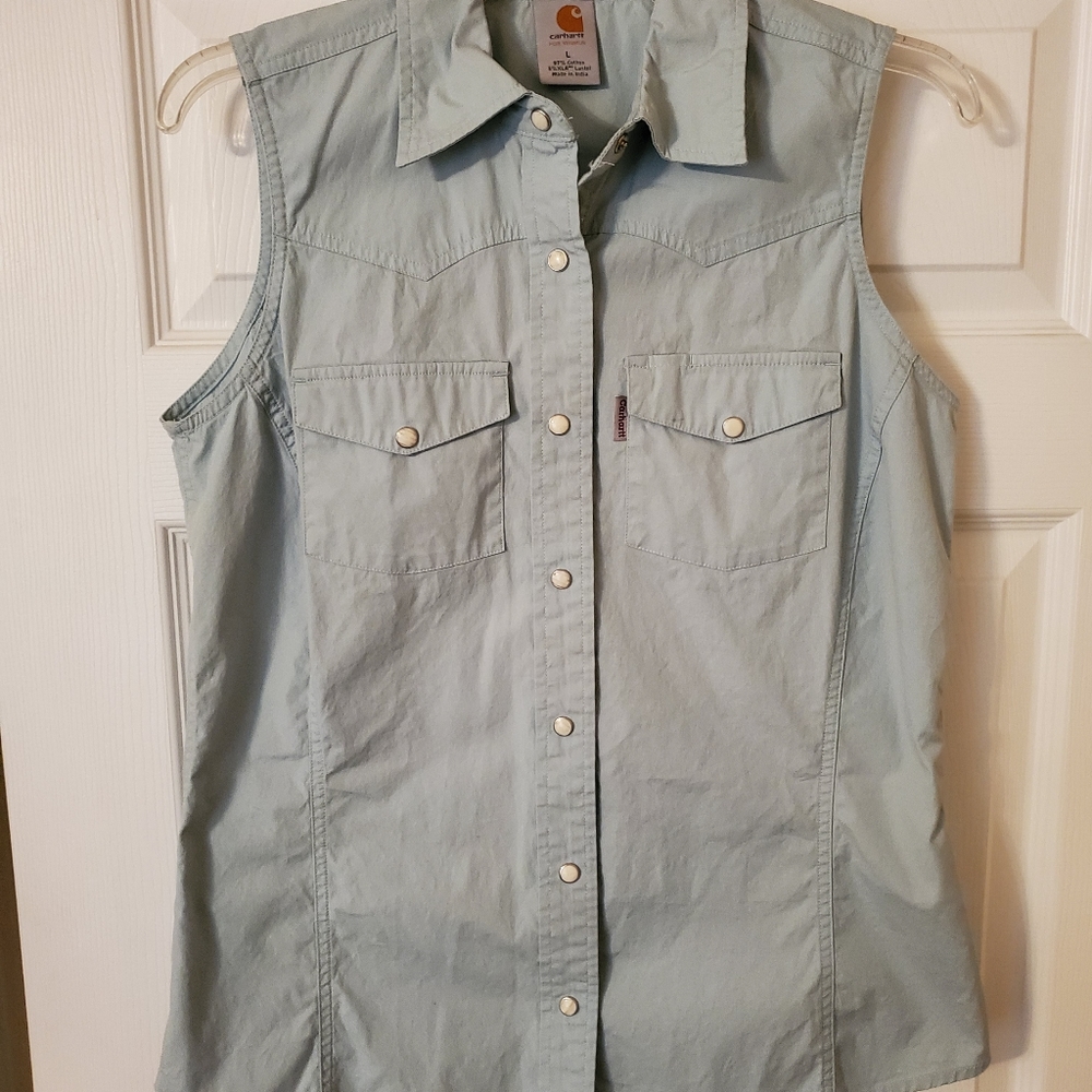 Carhartt pearl snap sleeveless top